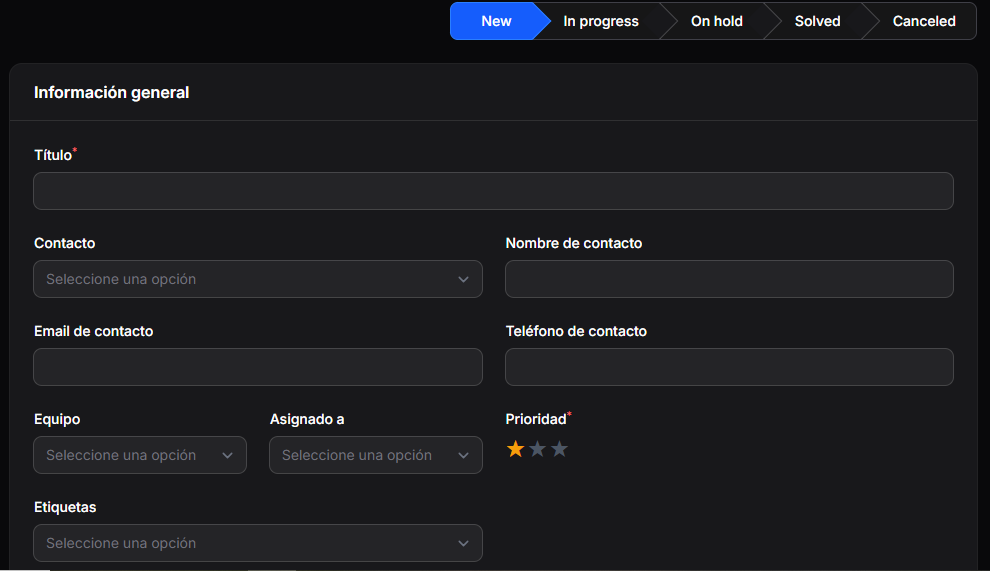 Formulario General Ticket